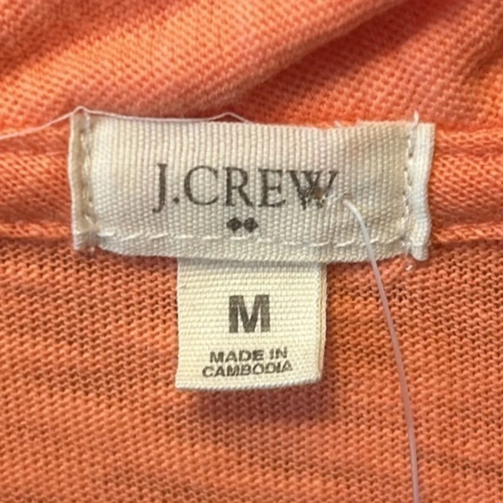 J.Crew Orange 3/4 Sleeve/ Ruffled‎ V-Neck/Blouse/ Size Medium 